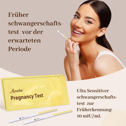 Areta 50 x grūtniecības tests agrīnai lietošanai 10 mSV/ml - jutīgs grūtniecības tests - agrīnas grūtniecības testa strēmeles ar augstu precizitāti | Uzticams īpaši agrīns grūtniecības tests