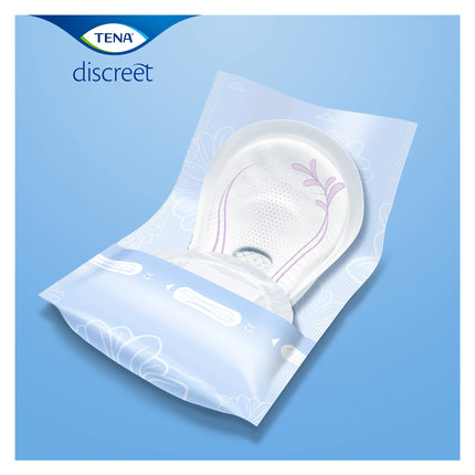 TENA Lady Discreet Extra Plus, 96 atsevišķi iesaiņoti urīna nesaturēšanas ieliktnīši (16 x 6 iepakojumi), paredzēti sievietēm ar vidēji smagu vai smagu urīna nesaturēšanu un neparedzamu noplūdi.