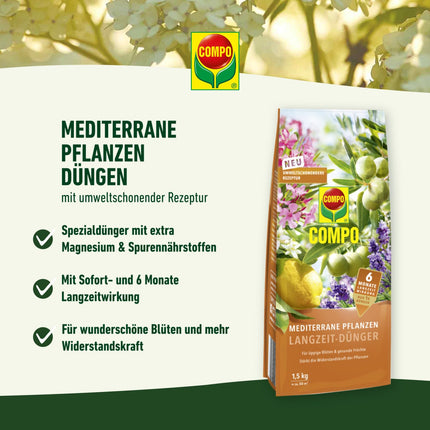 COMPO Vidusjūras augu ilgtermiņa mēslojums 1,5 kg