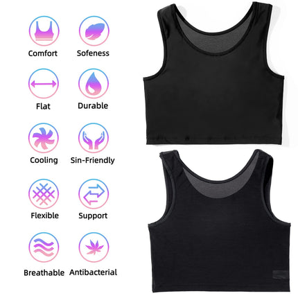 XUJI Binder transpersonu FTM elpojoša krūšu saite (B, 2XL)