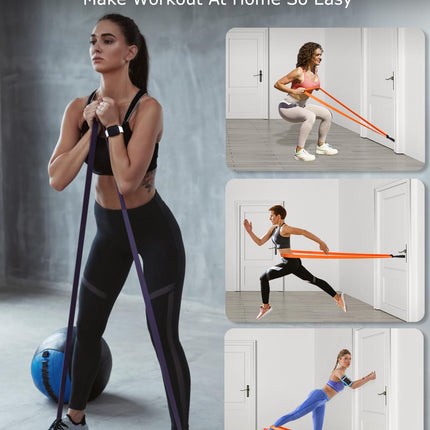 Zacro pretestības lentes, fitnesa lentu komplekts ar durvju enkuru, jogai, pilates, treniņiem, fizioterapijai, pievilkšanās līdzekļiem, spēka treniņiem vīriešiem un sievietēm