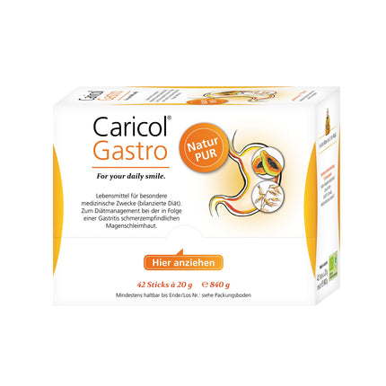 Caricol Gastro | 100% dabīgs produkts | Atbalsts kuņģa gļotādai | Ar papaijas un biotīna spēku | Ar papaīnu | 42 nūjiņas pa 20 g katra (840 g)