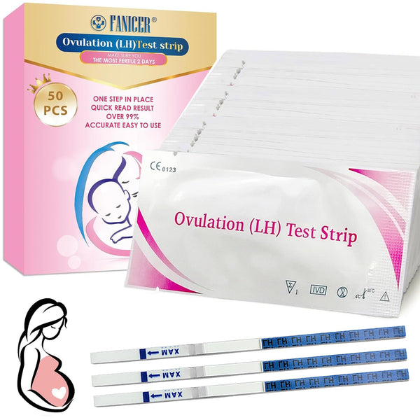 50 ovulācijas testi, optimālas jutības ovulācijas testi, ovulācijas tests 25 mIU/ml, ovulācijas testi ovulācijai, auglības tests sievietēm, viegli lietojams