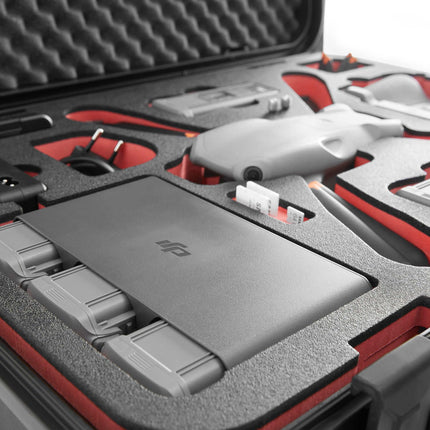 TomCase drona maciņš "Ready to Fly" DJI Air 3S Fly More Combo, Standard vai DJI RC 2 kontrolierim, akumulatora uzlāde maciņā, ūdensizturīgs ECO aizsargapvalks - ražots Vācijā