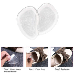 URAQT Fusspolster Pads,3 Paar Silikon Pads Vorfuß Gelpolster Vorderfuß Schuheinlagen Antislip für Gelpolster Vorderfuß Fersenschutz High Heels Schuhpads, Einlegesohlen Vorfuß, Ballenpolster