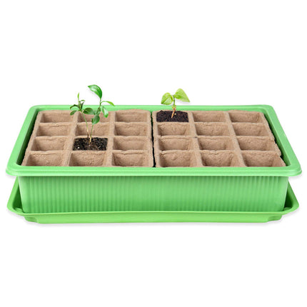 Schramm® 6 daļu audzēšanas komplekts siltumnīcas audzēšanas paplāšu podiem iekštelpu siltumnīcai 27 x 19 x 11 cm 144 audzēšanas podiem audzēšanas komplekts mini siltumnīcai
