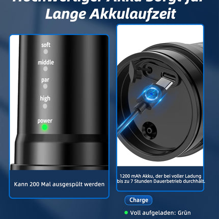 KIMTAR ausu sēra noņēmējs, ausu tīrītājs, elektriskais ausu irrigators ar 4 spiediena režīmiem, IPX7 ūdensizturīgs, uzlādējams, 10 sprauslas, ausu tīrīšana pieaugušajiem un bērniem mājās, melns
