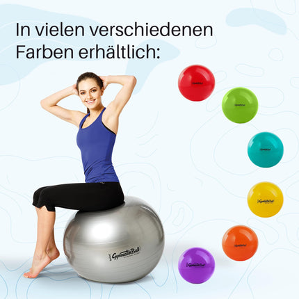 PEZZI - vingrošanas bumba Original Pezziball Standard 65cm Ø – Sēdekļa bumba terapijai, sportam un birojam – Universāla treniņu bumba, kas izgatavota no izturīga PVC, celtspēja līdz 400 kg – Zaļa