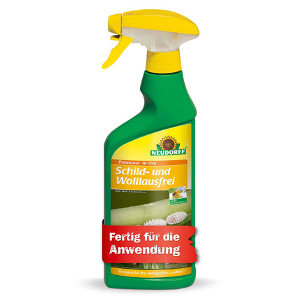 Neudorff Promanal AF New Scale and Mealybug Free – apkaro zvīņas un miltu blaktis, kā arī zirnekļu ērces uz cietlapu dekoratīvajiem augiem, piemēram, oleandriem un olīvām, 500 ml, krāsains