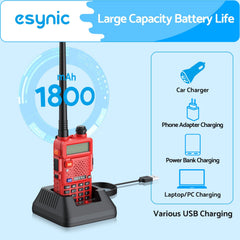 eSynic Professional uzlādējams UV5R rācijas 128 kanālu rācija