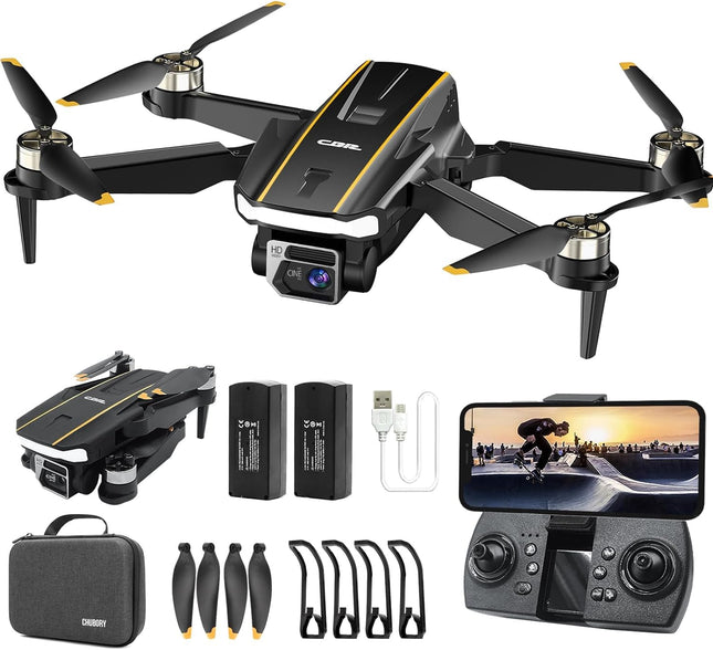 Izturīgs bezkontaktu motora drons ar kameru iesācējiem, CHUBORY A68 WiFi FPV kvadrokopters ar 2K HD kameru, automātiska lidošana, 3D pagriezieni, bezgalvas režīms, trajektorijas lidojums, 2 baterijas