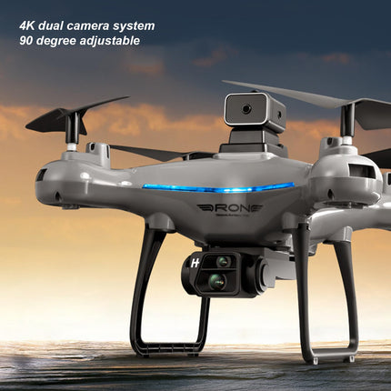 KY102 RC drons, 4K HD divu kameru 50x tālummaiņas aerofotogrāfijas drons ar inteliģentu lidošanu, 1800mAh 4 virzienu šķēršļu apiešana, 360° pagriezieni, žestu fotografēšana, tālvadības pults