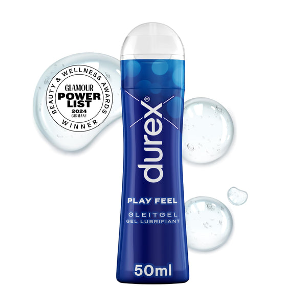 Durex Play Feel lubrikants – uz ūdens bāzes veidots lubrikants patīkamai slīdēšanai, maigs un pH draudzīgs – 50 ml
