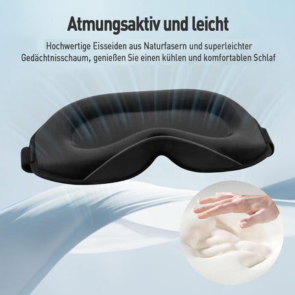 Umisleep miega maska ​​sānu gulētājiem, 3D acu kontaktligzdas un regulējama elastīga siksna, gaismu bloķējoša un elpojoša, acu maska ​​vīriešiem un sievietēm, piemērota ceļojumu jogai, melna