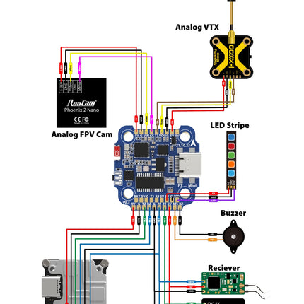 Mini F7 lidojuma kontrolieris 3-6S 20x20mm iebūvēts Bluetooth dronu kaudze atbalsta bezvadu noregulēšanu 2-4 collu FPV dronam