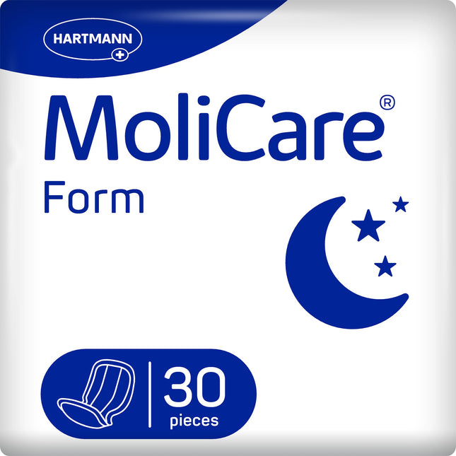 MoliCare® Form Night — lieli urīna nesaturēšanas ieliktnīši vidēji smagas vai smagas nakts urīna nesaturēšanas gadījumā sievietēm un vīriešiem | uzticams, absorbējošs un diskrēts | 30 gabali