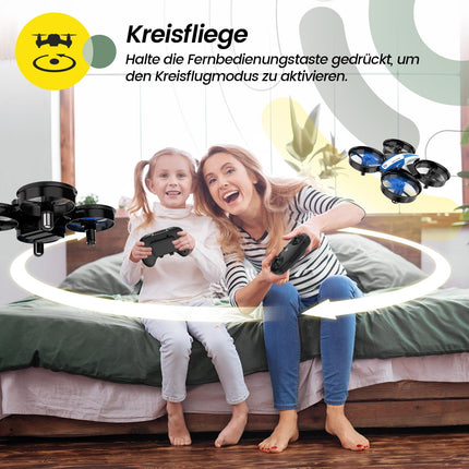 Holy Stone HS210 mini drons bērniem, RC kvadrokoptera nano drons ar 3 baterijām, 21 min. Ilgs lidojuma laiks, automātiska augstuma noturēšana, 360° rotācija, bezgalvas režīms, iedarbināšana ar vienu taustiņu, dāvana iesācējiem telpās, zila, C0