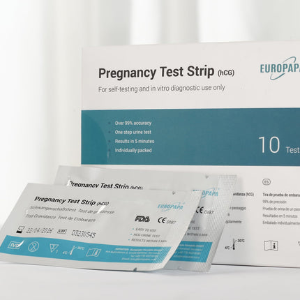 EUROPAPA® Healthcare 10 īpaši jutīgs grūtniecības tests - agrīna grūtniecības tests - grūtniecības tests - agrīna grūtniecības tests (10 gab.)