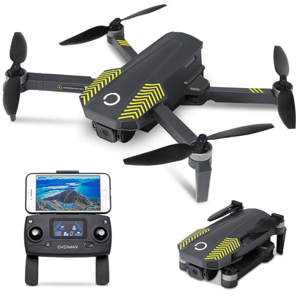 OVERMAX X-Bee 9.5 FOLD RC tālvadības drons ar 4K kameru, FPV WiFi Live, C0 klase, GPS, darbības rādiuss 600 m, akumulators 1820 mAh, lidojuma laiks līdz 22 minūtēm, ātrums līdz 40 km/h, LED diodes