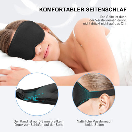 Aosun miega maska ​​sānu gulētājiem, 2024. gada uzlabotas 3D acu maskas miega maskas vīriešiem un sievietēm, 100% gaismu bloķējoša miega maska ​​ar regulējamu elastīgu siksnu ceļojumiem (melna)