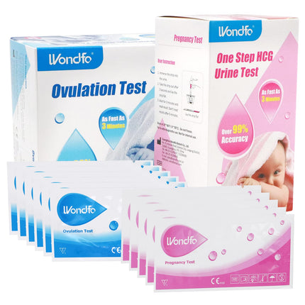 Wondfo 20 grūtniecības testi 50 ovulācijas testi 10 mSV/ml HCG ātrās teststrēmeles Ovulācijas tests LH auglības tests sievietēm