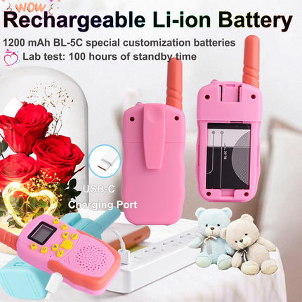 TUCHUNME Walkie Talkie Kids, uzlādējams 8 kanālu āra rotaļu divvirzienu radio ar lukturīti, dāvanas zēniem un meitenēm, liela darbības rādiusa piedzīvojumiem brīvā dabā, kempingam, pārgājieniem