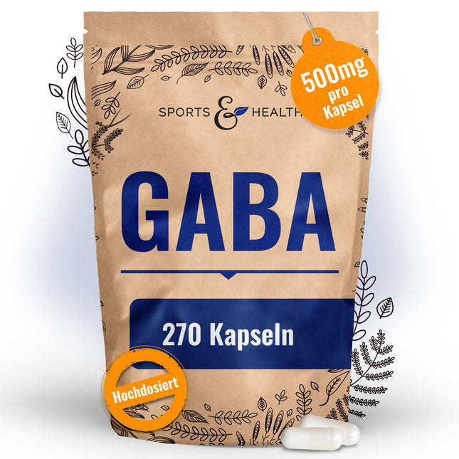 GABA kapsulas ar augstu devu – 500 mg vienā kapsulā – 270 kapsulas pa 500 mg katra – vegāns – gamma aminosviestskābe – GABA augsta deva – 100% dabīgs, bez piedevām – pašu ražots