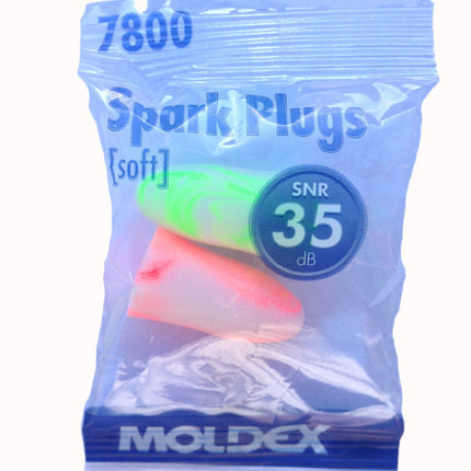 Ausu aizbāžņi SNR 35dB Moldex Soft SparkPlugs 7800 - 200 pāri