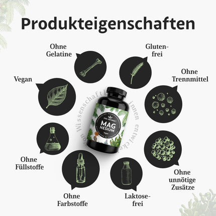 Augstas magnija devas kapsulas - 365 kapsulas (gada daudzums) - 664 mg vienā kapsulā, ieskaitot 400 mg elementārā magnija - augstāks saturs nekā citās magnija formās - Laboratorijā pārbaudīts un vegānisks