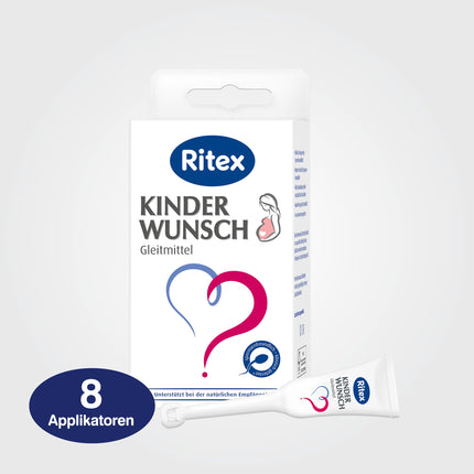 Ritex Kinderwunsch lubrikants – spermai draudzīgs lubrikants dabiskas apaugļošanās veicināšanai, 8 x 4 ml, optimizēta viskozitāte un pH vērtība – klīniski pārbaudīts, ražots Vācijā