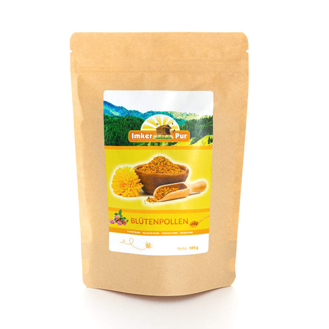 Augstākās kvalitātes biškopības ziedu/bišu ziedputekšņi no ImkerPur, 500 g, pilnīgi bez atlikumiem, saldi un maigi, (Parastie, 500 g)