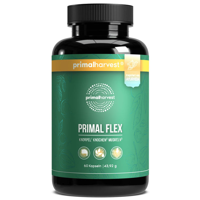 Primal Harvest® Joint Active Plus - 60 augstas devas un laboratorijā pārbaudītas kapsulas ar magniju un C vitamīnu - hialuronskābi, kolagēnu