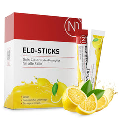 N1 Elo-Sticks elektrolītu pulveris 20 stienīši (ieteicams līdz 25.08.) – elektrolītu pulveris ar citrusaugļu garšu – elektrolītu stienīši ātrai mitrināšanai un minerālvielu līdzsvaram ar sāļiem, cukuriem, minerālvielām VirX Nas