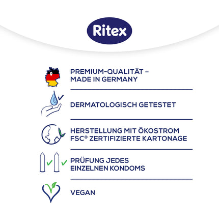 Ritex RR.1 prezervatīvi – intensīvas sajūtas īpaši intensīvām sajūtām, 20 gabali, ražoti Vācijā