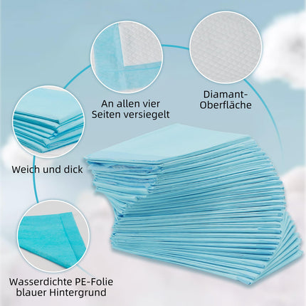 EasyVibe vienreizlietojamie gultas paliktņi nesaturēšanai 60x90cm - 60 gabali Gultas paliktņi Nesaturēšanai Vienreizlietojamie pieaugušajiem, izturīgi gultas paliktņi Nesaturēšanai, vienreizlietojamie pārtinamie paliktņi, urinēšanas paliktņi īpaši lieli