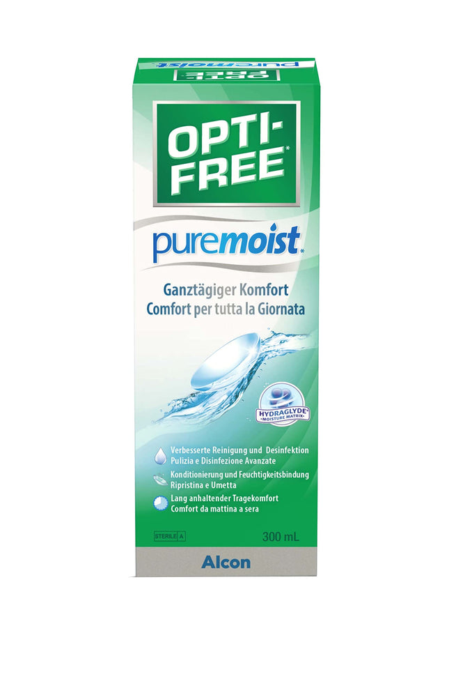 Opti-Free PureMoist kontaktlēcu šķīdums | Viena pudele | 1 x 300 ml