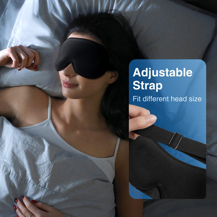 Umisleep 2024 svērtā miega maska ​​vīriešiem un sievietēm, 3D acu maska, miega maska ​​spiediena mazināšanai, 100% gaismu bloķējoša miega maska ​​ar regulējamu siksnu ceļojumiem, joga, 120 g, melna
