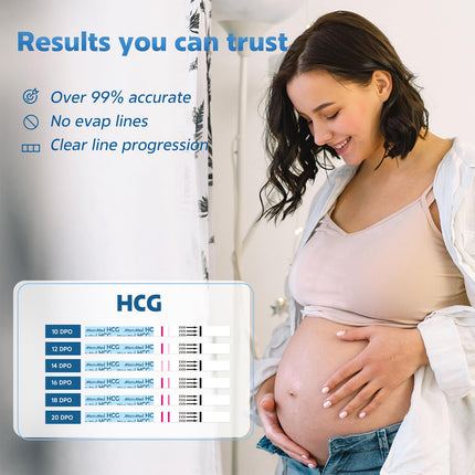 MOMMED grūtniecības tests (HCG55), 55 grūtniecības testa agrīnās pārbaudes strēmeles ar 55 urīna savākšanas krūzītēm bonusā; Grūtniecības testu precizitāte pārsniedz 99%