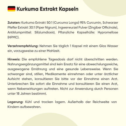 Kurkumas ekstrakta kapsulas - 500 mg kurkumas ekstrakta - 180 kapsulas 6 mēnešiem - kurkumīns ar 20 mg ingvera un 600 mg melnajiem pipariem - 1 kapsula dienā - kurkumīns - WeightWorld
