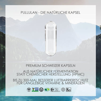 Naturkur® L-tirozīns 500 mg - 240 kapsulas farmaceita stikla burciņā - Tīrs un vegānisks ar vislabāko biopieejamību, roku darbs Lejasfranconijā
