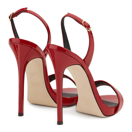 GBBRZKTB Sieviešu augstpapēžu kurpes ar stiletto vaļēju purngalu, sandales ar regulējamu potītes siksniņu, kāzu kurpes ar pumpiņām, 12 cm, sarkanas-39
