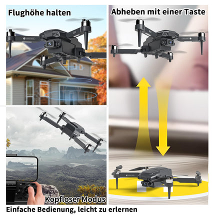 S508 drons ar kameru HD 720P bērniem, mini drons ar WiFi pārraidi iesācējiem, RC dronu kvadrokopteris zēniem un meitenēm, rotaļu dronu helikopters ar bezgalvas režīmu, rokassomiņas ilgs lidojuma laiks