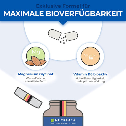Magnija glicināts + B6 vitamīns | Optimāla biopieejamība | 1,5 mēnešu krājumi | 90 kapsulas. Augstas devas magnija citrāts + bisglicināts. BEZ piedevām. Relaksācijai, miegam, muskuļiem, nerviem. Pretstresa iedarbībai.