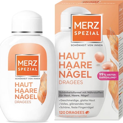 Merz Special Skin Hair Nails apvalkotās tabletes – 1 x 120 apvalkotās tabletes – uztura bagātinātājs ar 13 mikroelementiem starojošai ādai, spīdīgiem matiem un stipriem nagiem