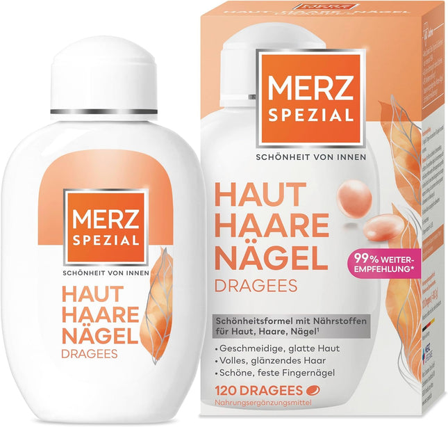 Merz Special Skin Hair Nails apvalkotās tabletes – 1 x 120 apvalkotās tabletes – uztura bagātinātājs ar 13 mikroelementiem starojošai ādai, spīdīgiem matiem un stipriem nagiem