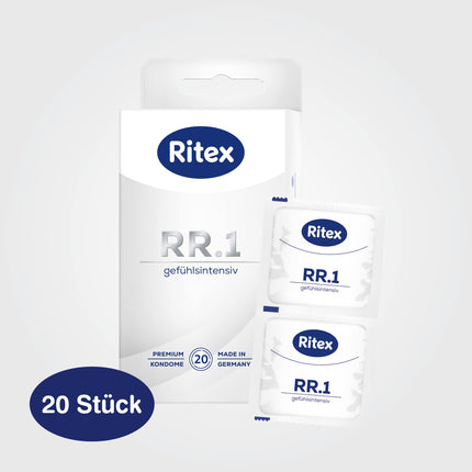 Ritex RR.1 prezervatīvi – intensīvas sajūtas īpaši intensīvām sajūtām, 20 gabali, ražoti Vācijā