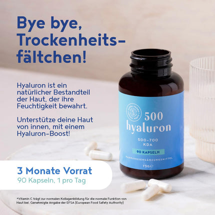 Hialuronskābe ar cinku | Augstas devas hialuronskābe | Vegāns - 90 kapsulas 3 mēnešiem | 500–700 kDa augsta biopieejamība ādai | Alfa pārtikas produkti