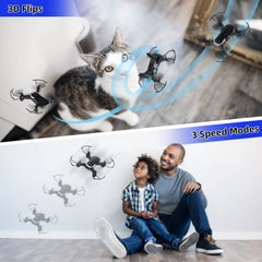 Mini drons ar 720P kameru bērniem, TEEROK RC FPV kvadrokopters ar WiFi tiešraides pārraidi, 2 akumulatori, ilgs lidojuma laiks, augstuma noturēšana, pacelšanās/nosēšanās ar vienu taustiņu, bezgalvas režīms, 3D pagriezieni iesācējiem