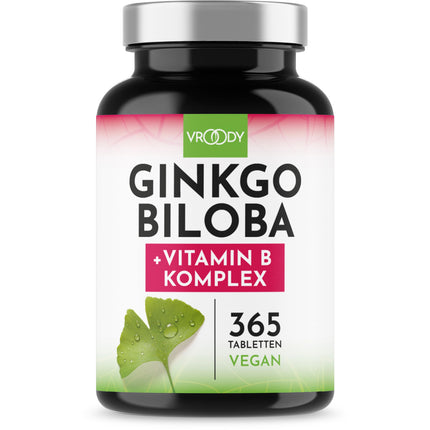 Ginkgo Biloba 6000 mg tabletē, 365 tabletes - vislabākā cenas un vērtības attiecība + B vitamīnu spēka komplekss, bez piedevām, laboratoriski pārbaudīts, ražots Austrijā, B12 vitamīns veicina noguruma mazināšanu