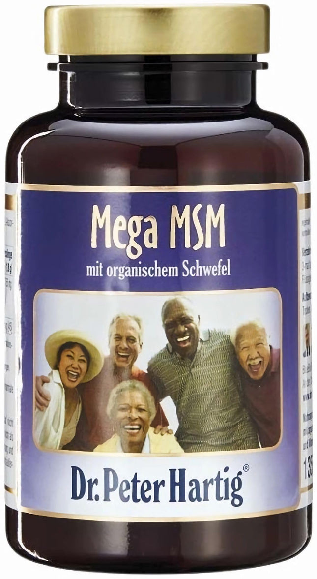 Dr. Peter Hartig Mega MSM 675 tabletes 7 mēnešu uztura bagātinātājs vegāns bez laktozes, rauga un glutēna